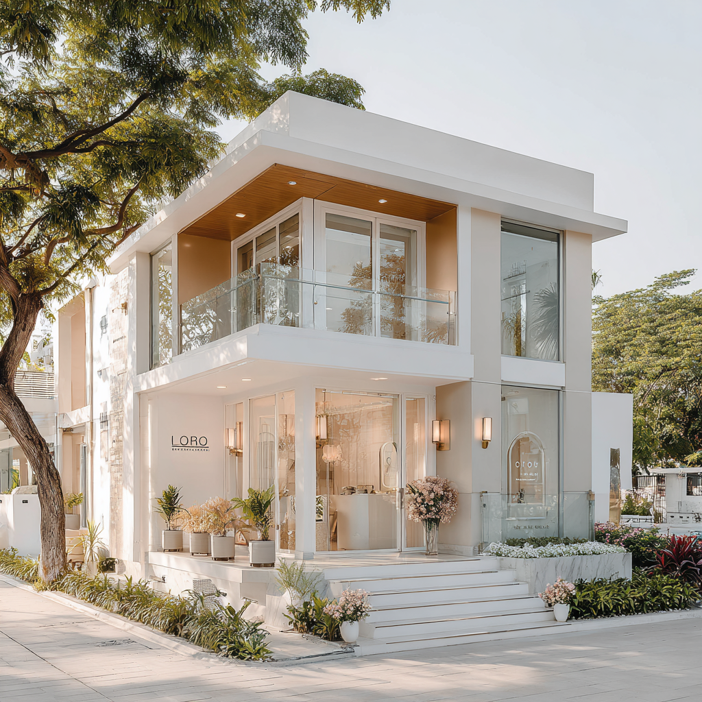 Loro Derm Clinic treatment room with natural light and minimalist design